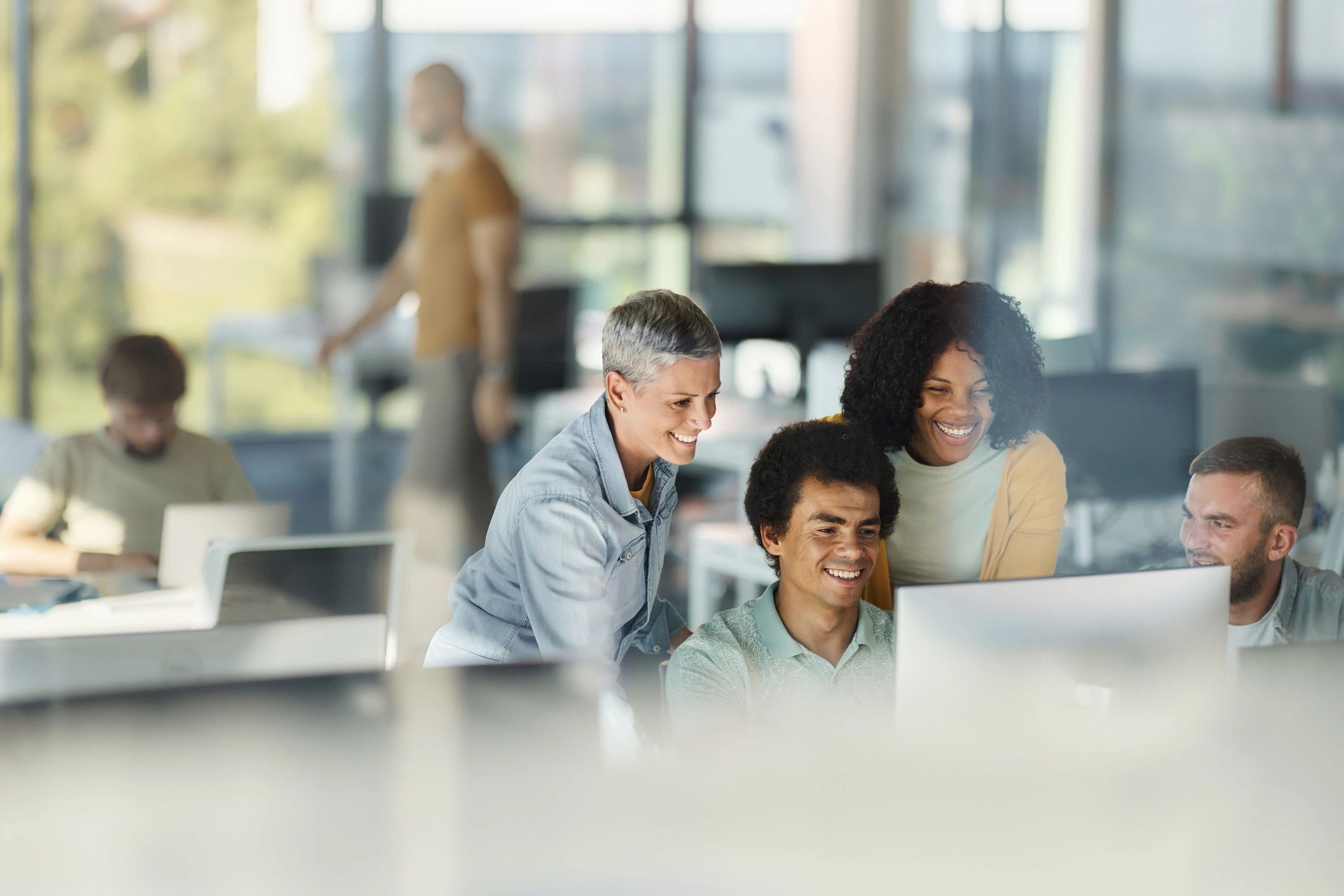 Business IT support team collaborating