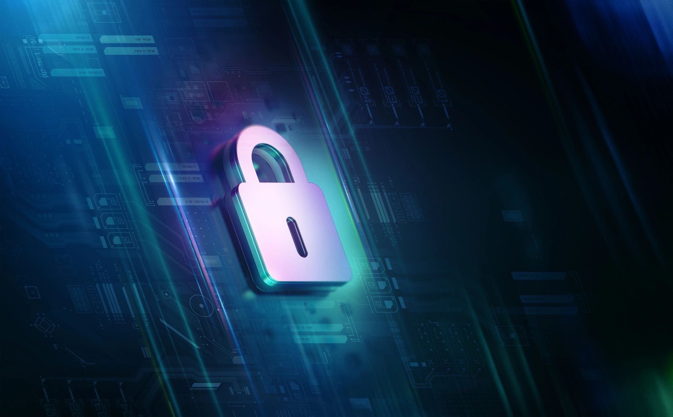 Cybersecurity lock concept